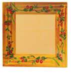 Yanco OL-114 14-Inch Olive Melamine Square White Plate, DZ