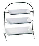 Yanco ST-103BK 22.5x19x9.5-Inch Rome Melamine Round Black 3-Tier Stand For RM-212, RM-214, RM-218, 4/CS (Discontinued)