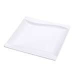 Yanco SW-107 7-Inch Sea Wave Porcelain Square Bone White Plate, 36/CS