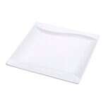 Yanco SW-112 12-Inch Sea Wave Porcelain Square Bone White Plate, DZ