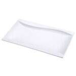 Yanco SW-209 9x6.25-Inch Sea Wave Porcelain Rectangular Bone White Plate, 24/CS