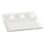 Yanco PS-2010 10.25x8.75-Inch Piscataway Porcelain Round White 4-Compartment Dish, DZ