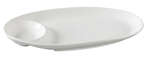 Yanco PS-2011 11x5.75-Inch Piscataway Porcelain Oval White Compartment Dish, DZ