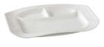 Yanco PS-2014 14.5x9.5-Inch Piscataway Porcelain Round White 3-Compartment Dish, DZ